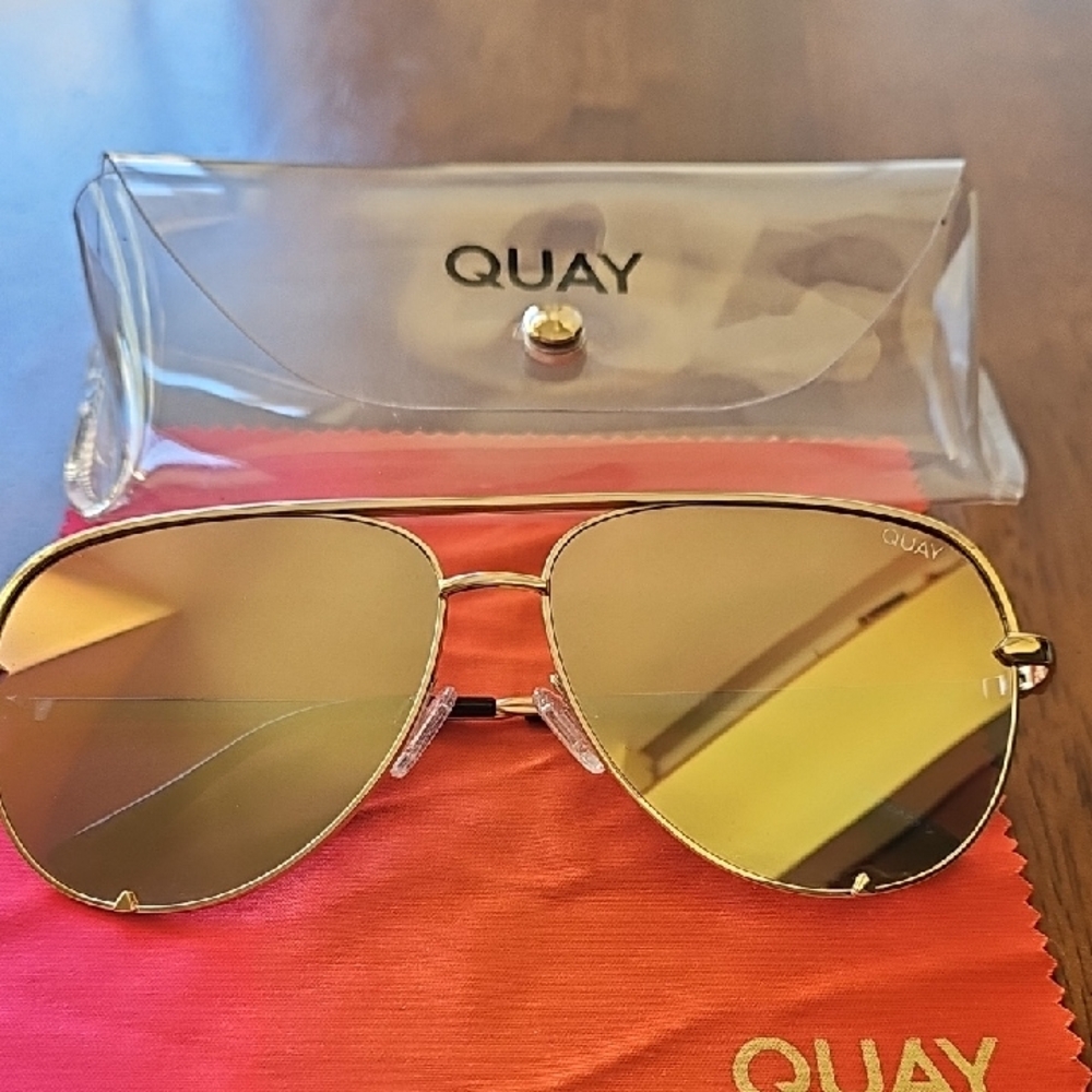 Quay Australia Gold Aviator Sunglasses